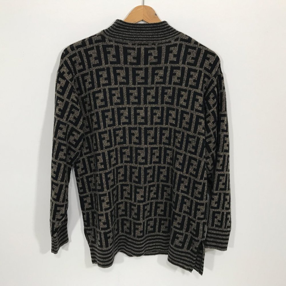 👉SOLD  Fendi Vintage Sweater Mock Neck Logo - Picture 10 of 13